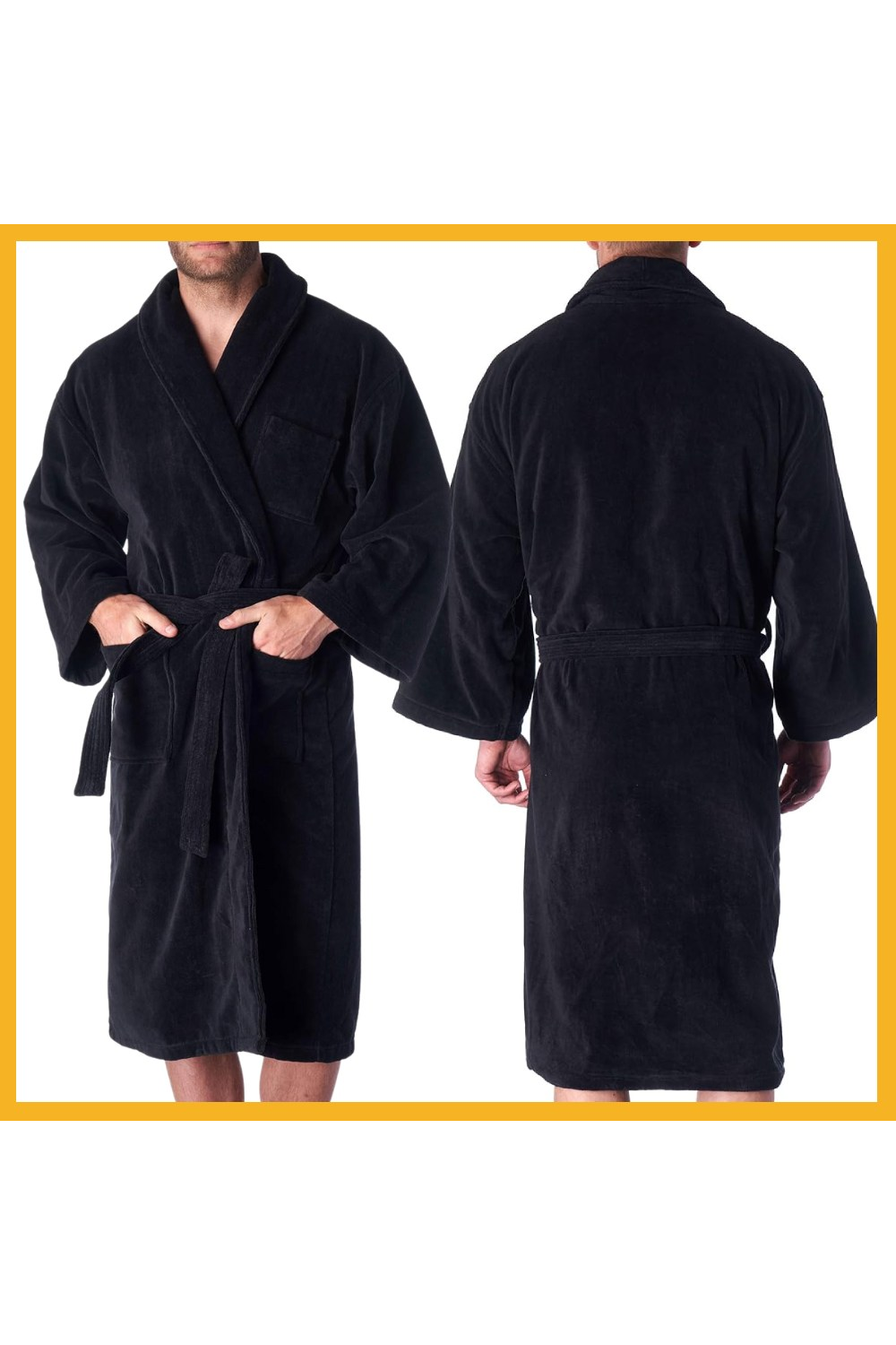 Mens Terry Cloth Robe (Black)