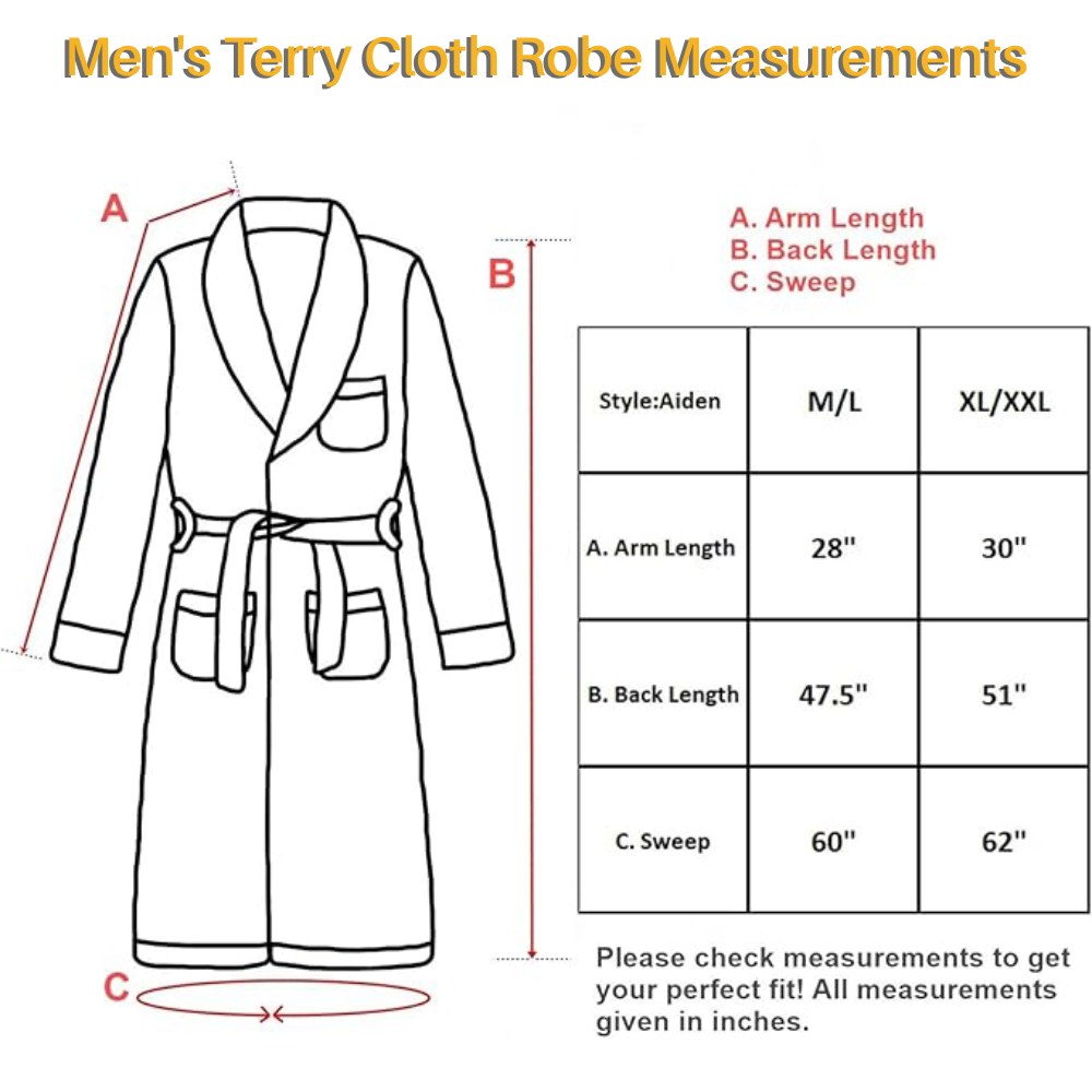 Mens Terry Cloth Robe (Black)