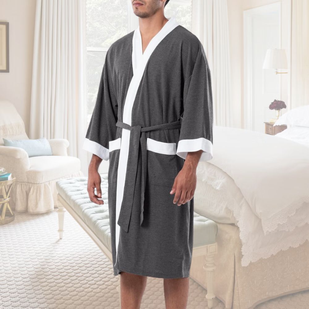 Waffle Bath Robe (Heather Charcoal)