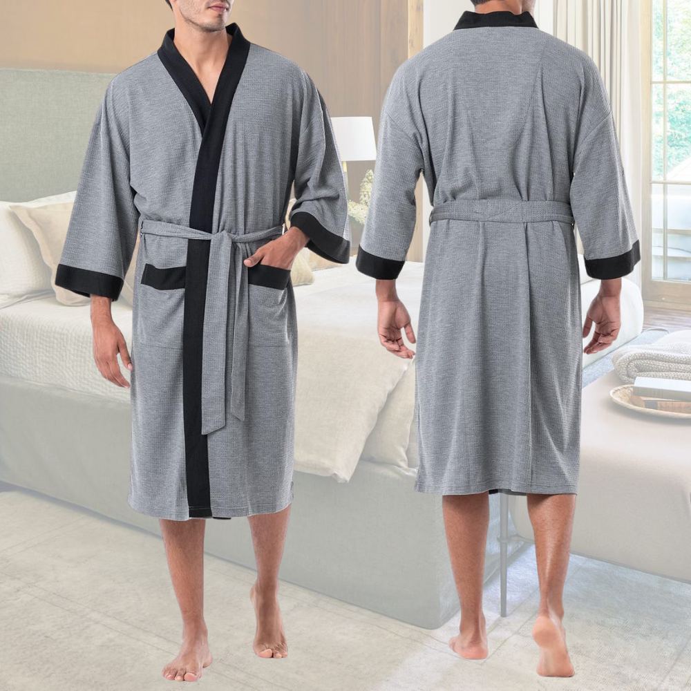 Waffle Bath Robe (Heather Charcoal)