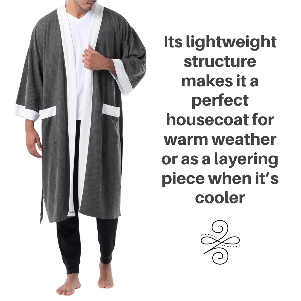 Waffle Bath Robe (Heather Charcoal)
