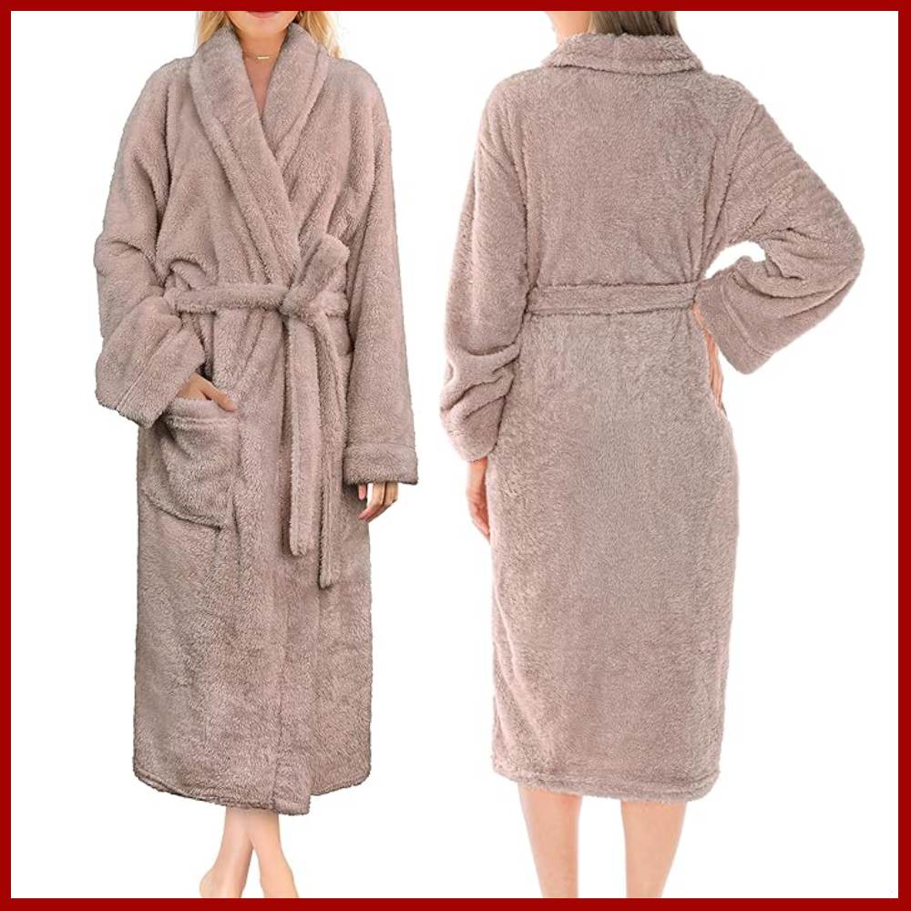 Ladies Fluffy Robe (Wine): image 3